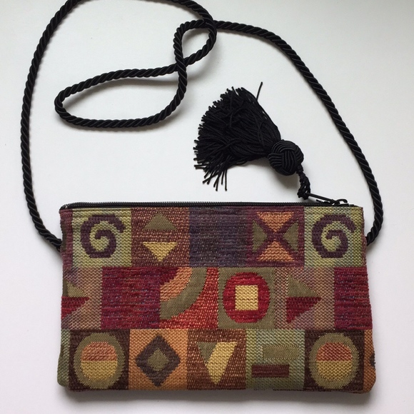 Vintage Handbags - HANDMADE ARTISAN Crossbody Bag Fabric Vintage